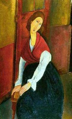 Amedeo Modigliani Jeanne Hebuterne in Red Shawl China oil painting art